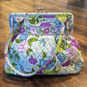 Vera Bradley Grey Floral Kiss Lock Purse
